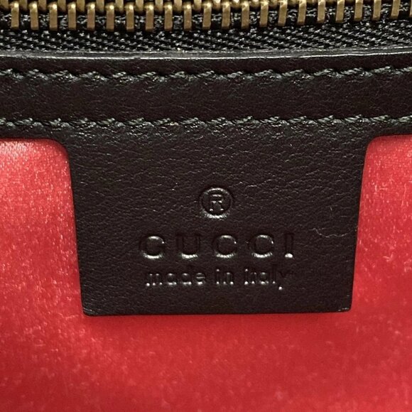 Auth GUCCI GG Marmont Quilting Small Shoulder Bag 443497 Black Velour - Picture 15 of 16